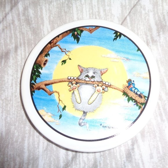 SET Of 4 Gary Patterson Clay Design Cat Coasters - Picture 6 of 9